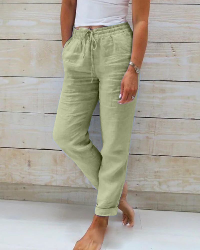 Aria Pants Made of Cotton and with Elastic Waist