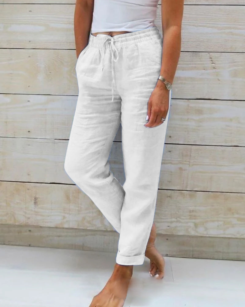 Aria Pants Made of Cotton and with Elastic Waist