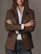 Hollis | Herringbone Panel Blazer