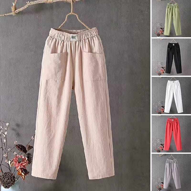 Classic Cotton Pants with Elastic Waist