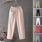 Classic Cotton Pants with Elastic Waist