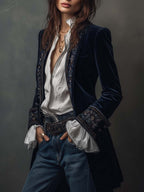 Gabrielle | Embroidered Longline Jacket