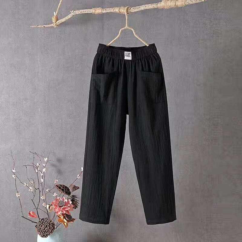 Classic Cotton Pants with Elastic Waist