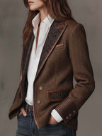 Hollis | Herringbone Panel Blazer
