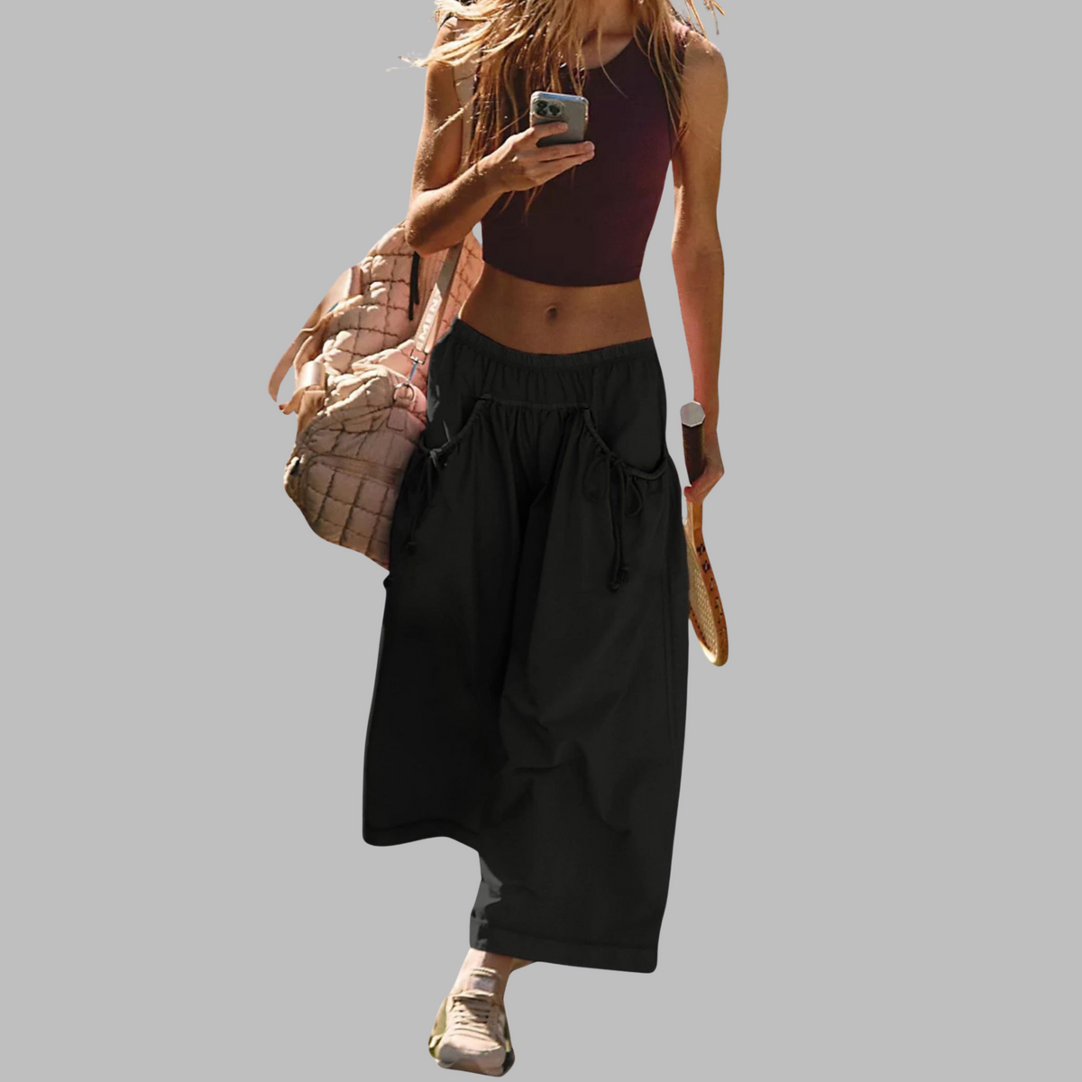 APPLE™ – Casual Wide-Leg Cargo Parachute Pants