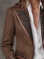 Hollis | Herringbone Panel Blazer