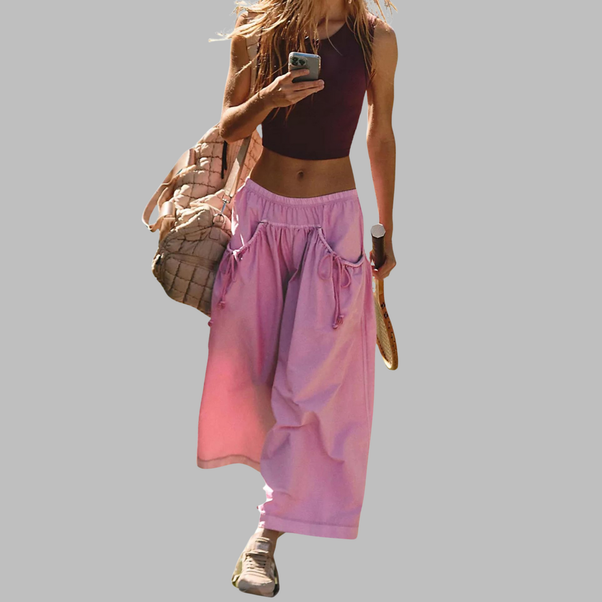 APPLE™ – Casual Wide-Leg Cargo Parachute Pants