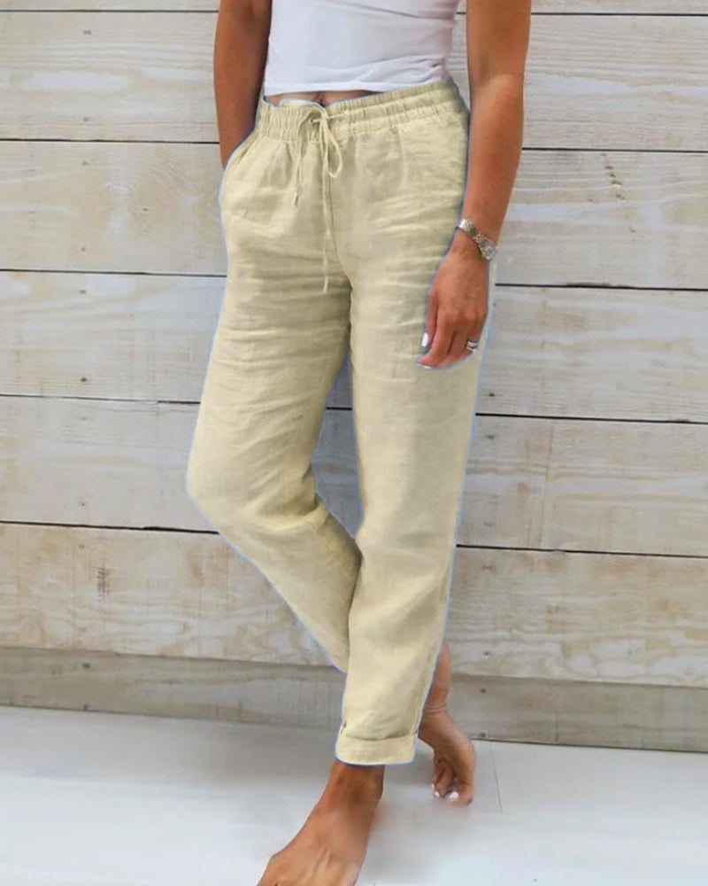 Aria Pants Made of Cotton and with Elastic Waist