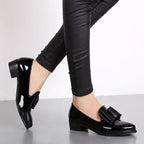 Veloria Patent Leather Bow Flats