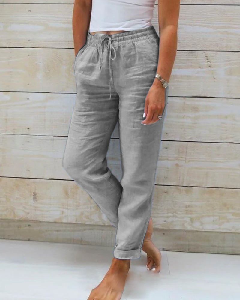 Aria Pants Made of Cotton and with Elastic Waist