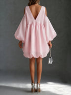 Daphne | Cold Shoulder Balloon Sleeve Mini Dress