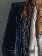 Gabrielle | Embroidered Longline Jacket