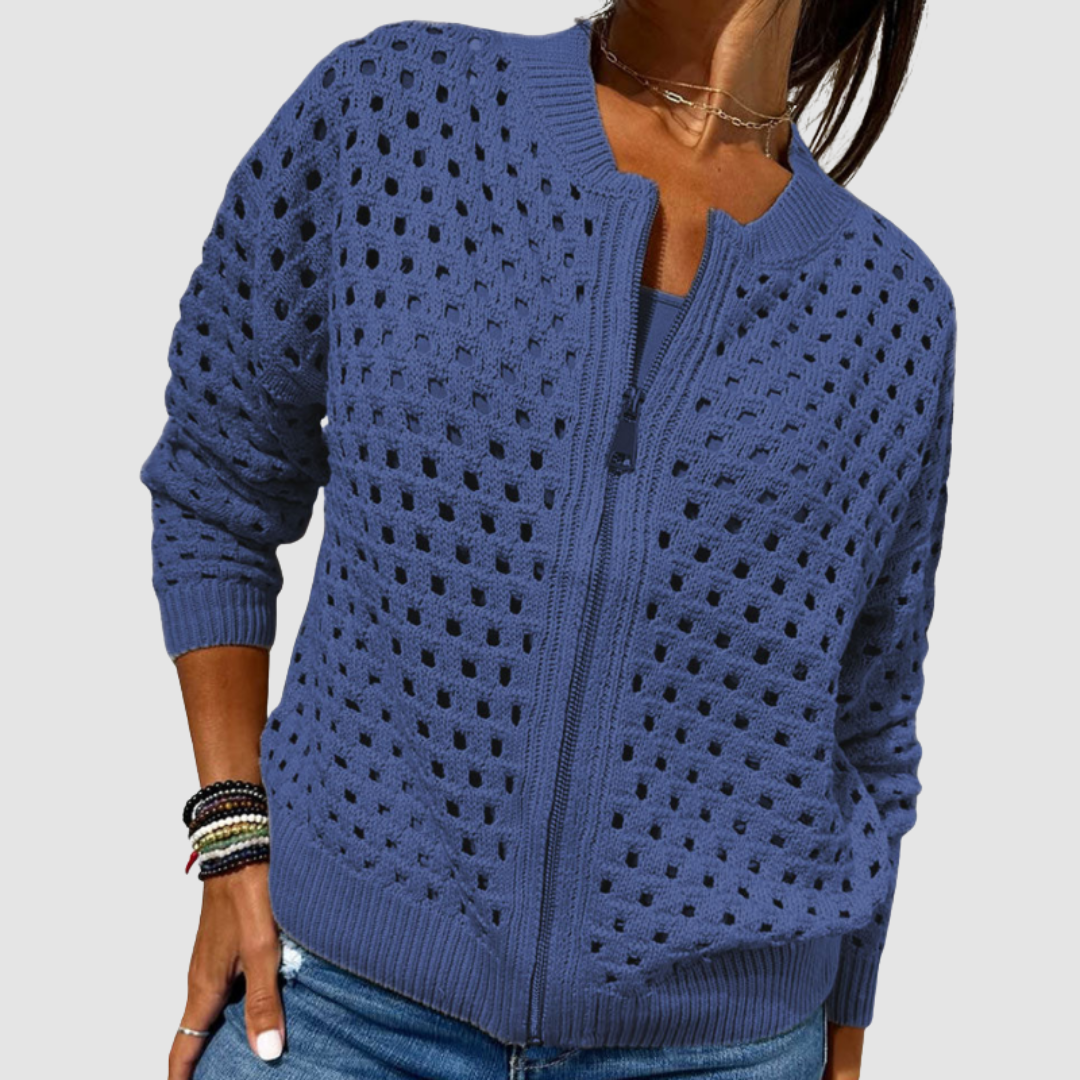 Cyndie | Refined Style Zip Cardigan