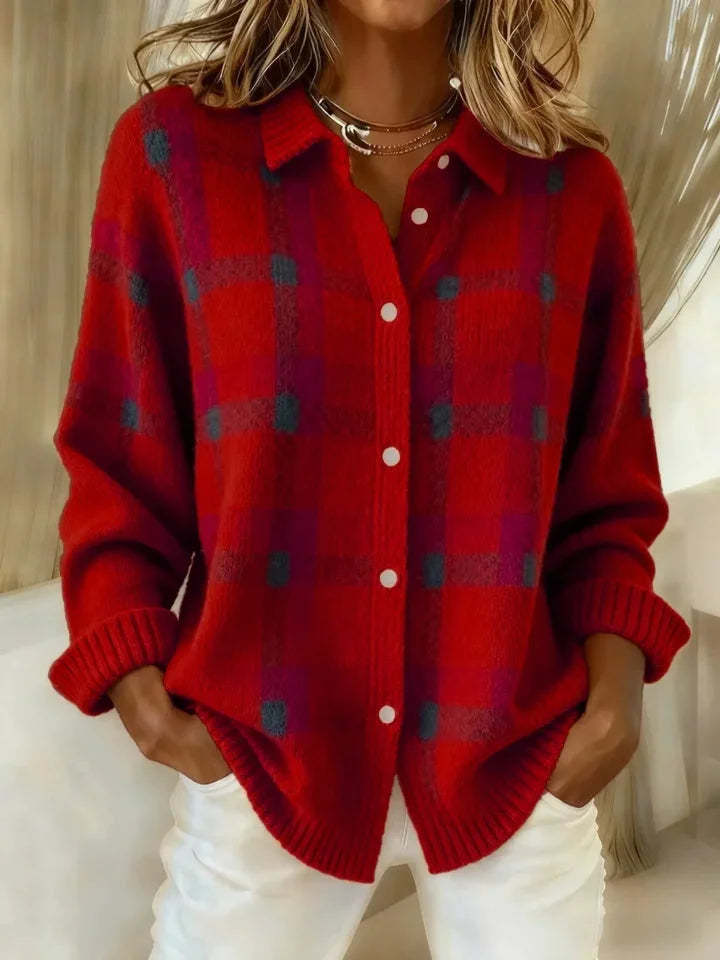 Francesca | Retro Cheque Sweater