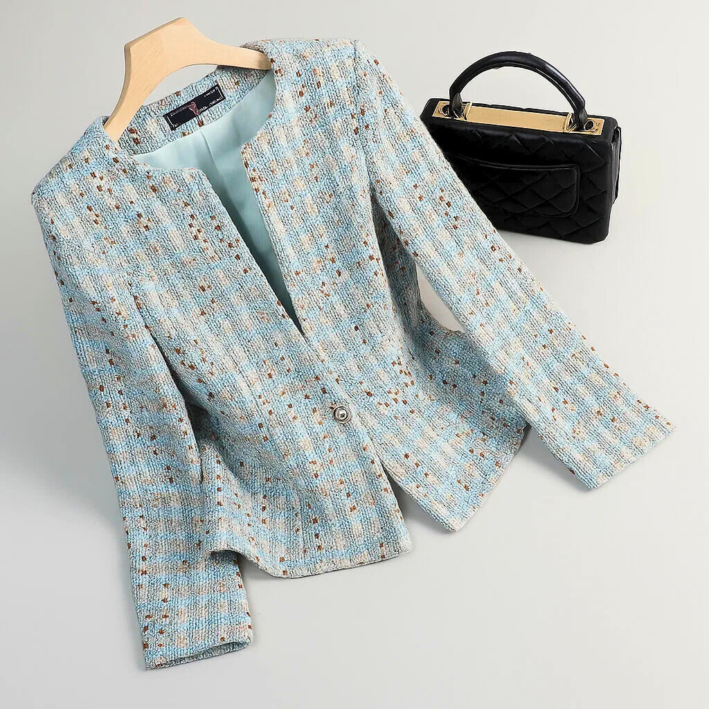 Tweed Pearl single Button Blazer