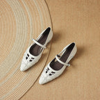 Quenby | Pointed Lattice-Cut Mary Jane Flat
