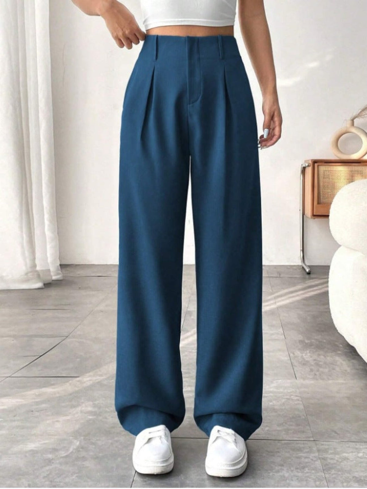 BELISIMA™ – Elegant Pleated Wide-Leg Office Trouser