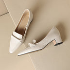 Katrina Genuine Leather Block-Heel Loafers