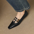 Ceyla | Brogued Double-Strap Mary Jane Flat