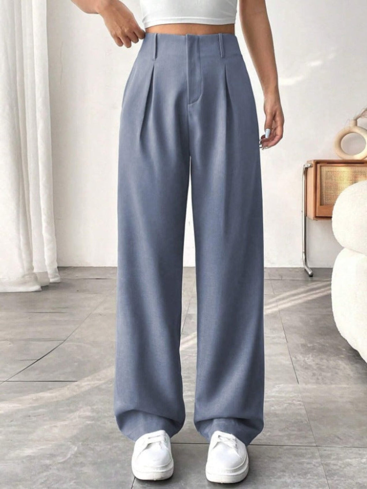 BELISIMA™ – Elegant Pleated Wide-Leg Office Trouser