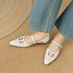 Quenby | Pointed Lattice-Cut Mary Jane Flat