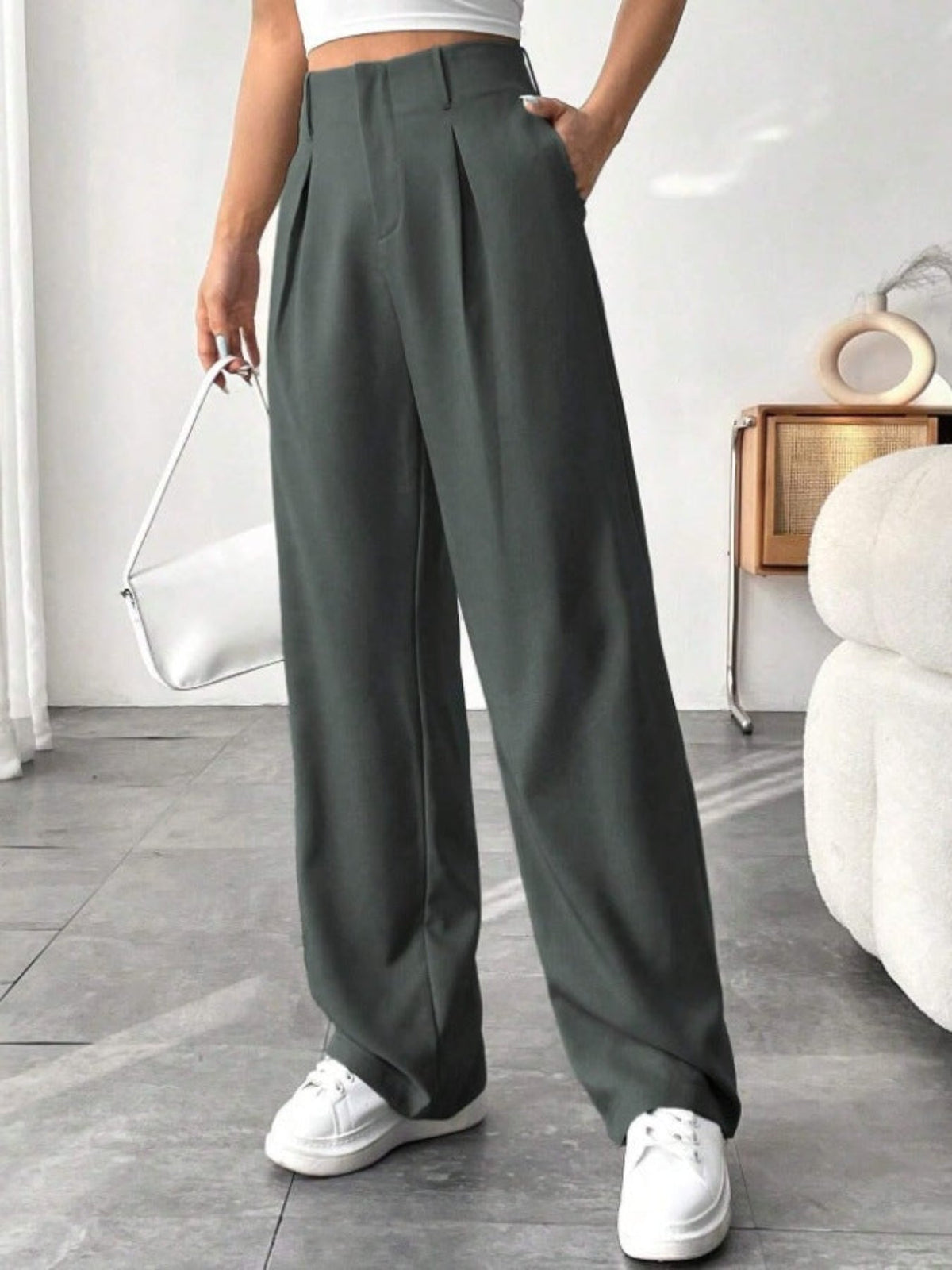 BELISIMA™ – Elegant Pleated Wide-Leg Office Trouser