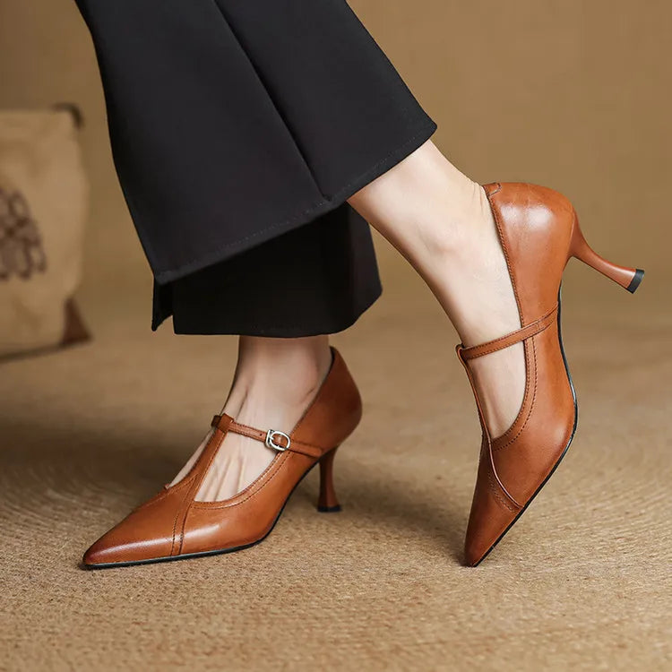 Katrina Genuine Leather Heels
