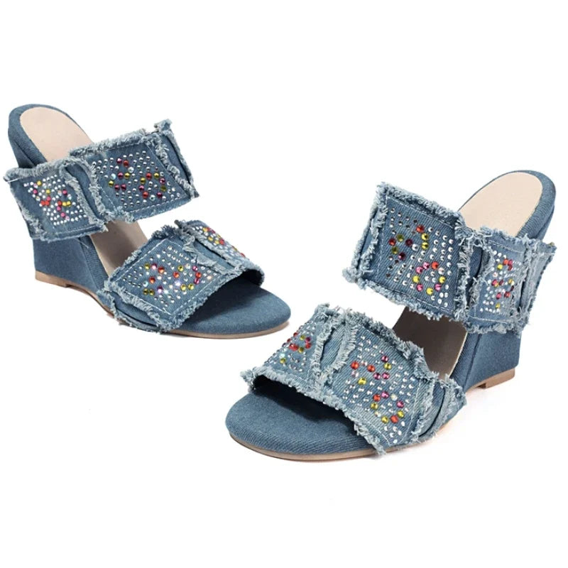 Midtown Raw Denim Sandals