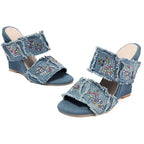 Midtown Raw Denim Sandals