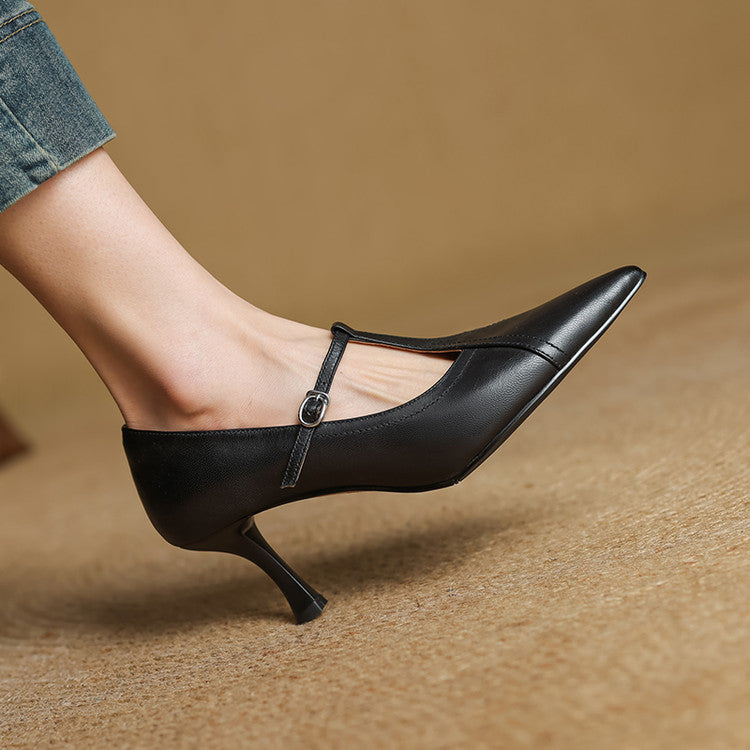 Katrina Genuine Leather Heels