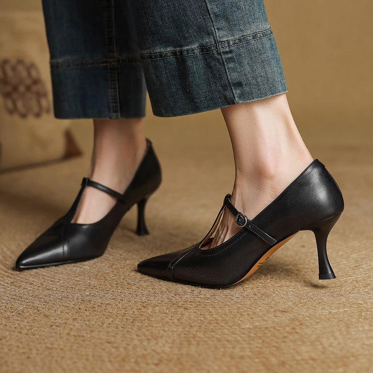 Katrina Genuine Leather Heels