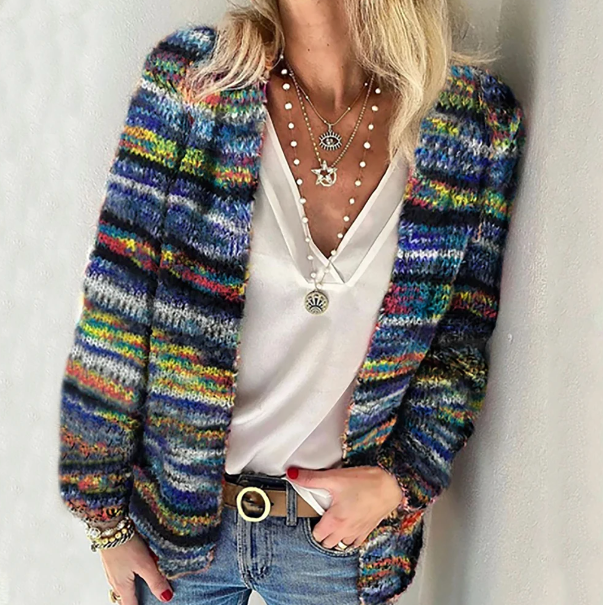 Cathie | Vibrant Boho Knit Cardigan