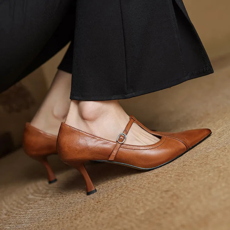 Katrina Genuine Leather Heels