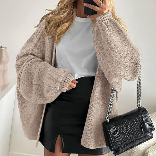 Faye | Cozy Lantern Sleeve Cardigan