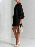 Anastasia | Floral-Cuff Statement Mini Dress