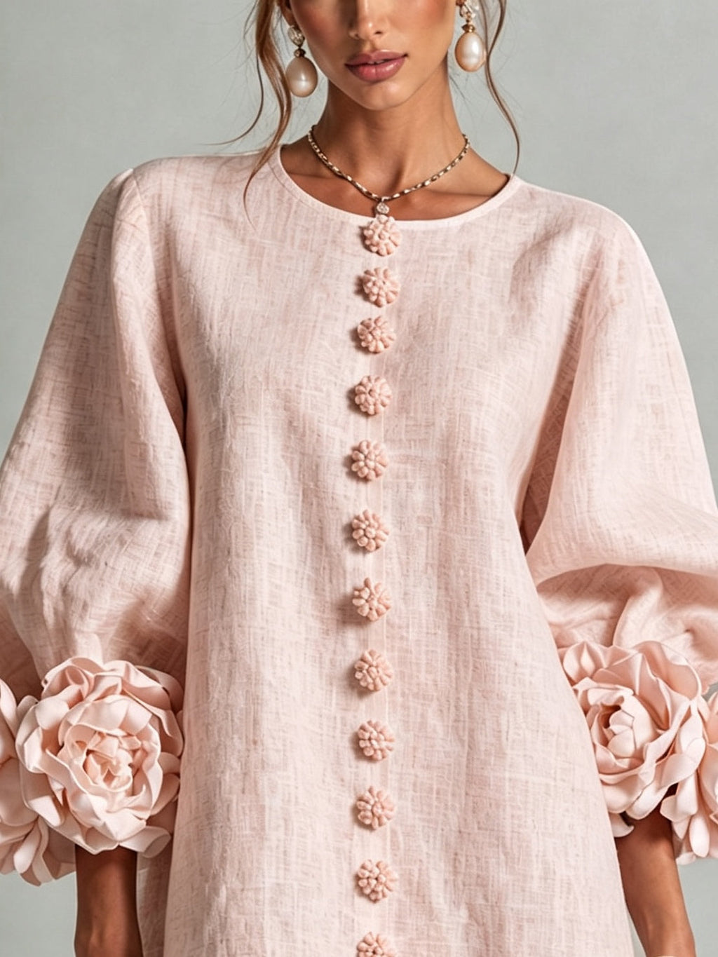 Arabella | Floral-Cuff Mini Dress