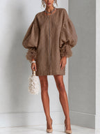 Flora | Zip-Front Balloon Sleeve Mini Dress