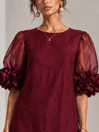 Willa | Floral-Cuff Puff-Sleeve Mini Dress