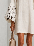 Adelaide | Embroidered Puff-Sleeve Mini Dress