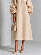 Adele | Floral-Cuff Midi Dress