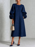 Winifred | Floral-Cuff Midi Dress