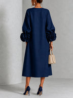 Winifred | Floral-Cuff Midi Dress