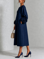 Winifred | Floral-Cuff Midi Dress