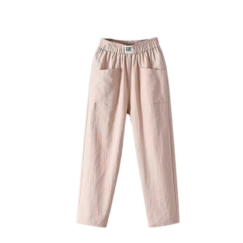 Classic Cotton Pants with Elastic Waist