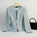 Tweed Pearl single Button Blazer
