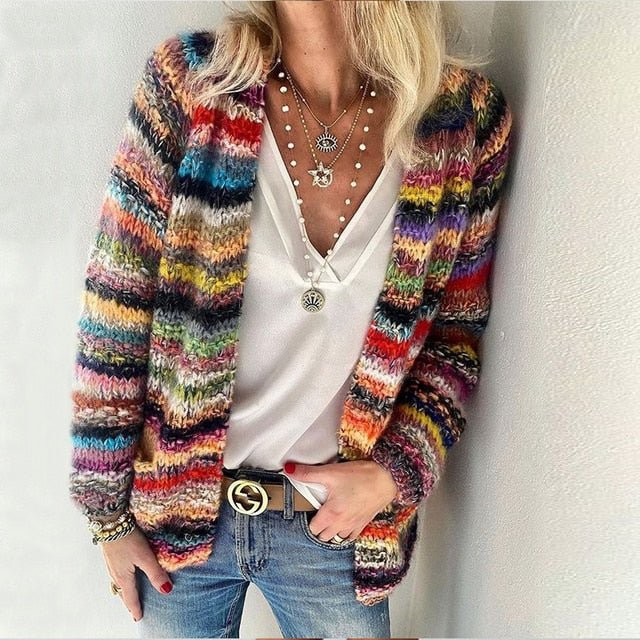 Cathie | Vibrant Boho Knit Cardigan
