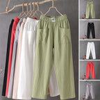 Classic Cotton Pants with Elastic Waist